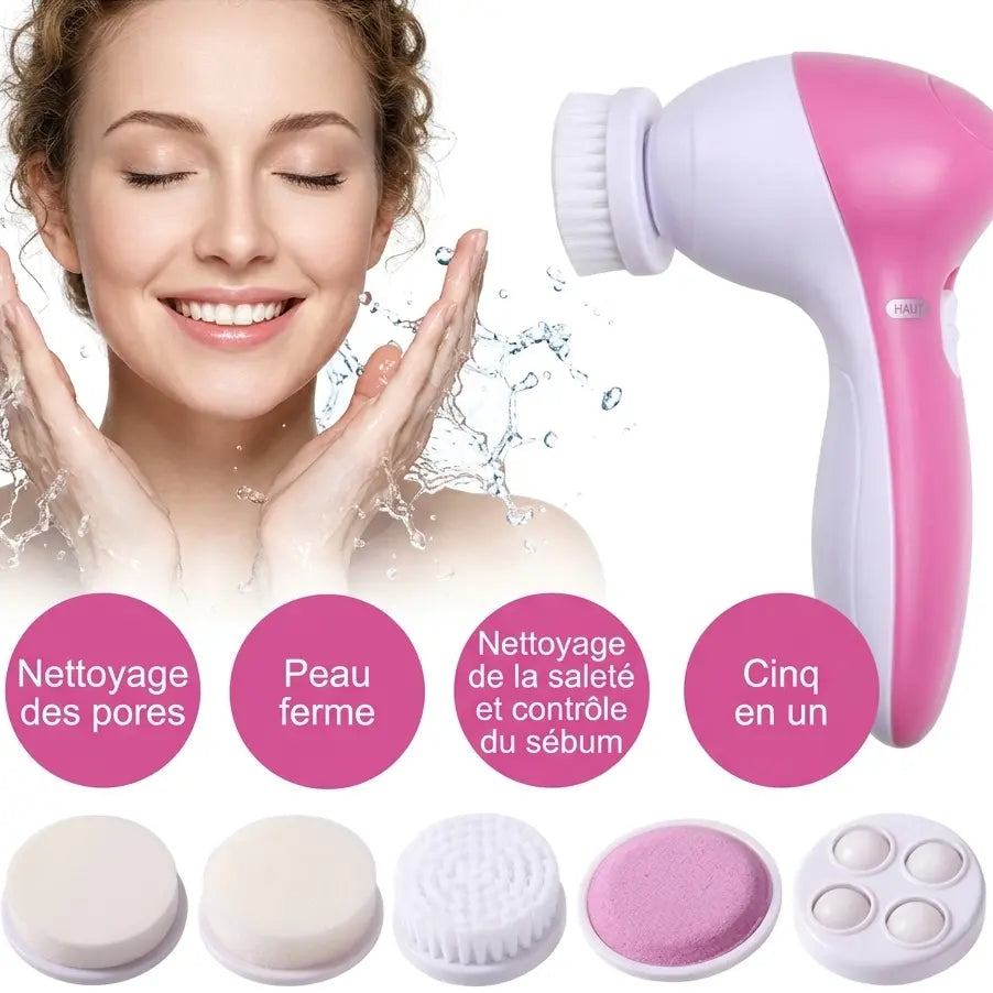 VELYA  Brosse Nettoyante Visage Multifonctions - 5 Têtes VELYA